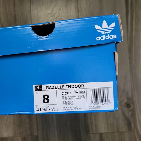 Adidas Gazelle Indoor Sneakers - Sage Green & White - Picture 6 of 6